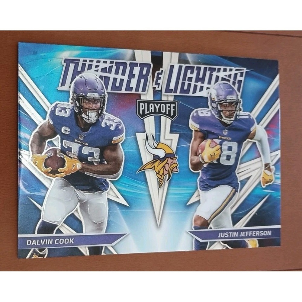 2021 Panini Playoff Thunder and Lightning Dalvin Cook & Justin Jefferson #TL-9